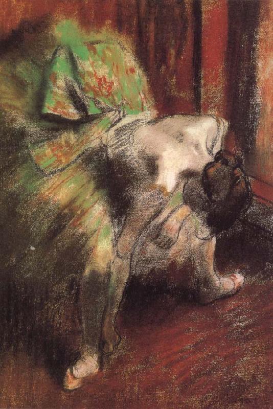 Edgar Degas woman witb a gren iutu Germany oil painting art